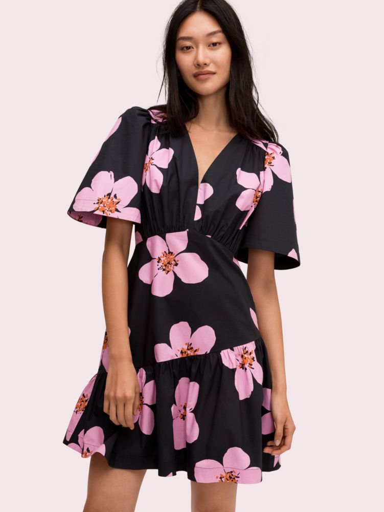 Kate Spade New York Cap Sleeve V-Neck Floral Fit & Flare Dress