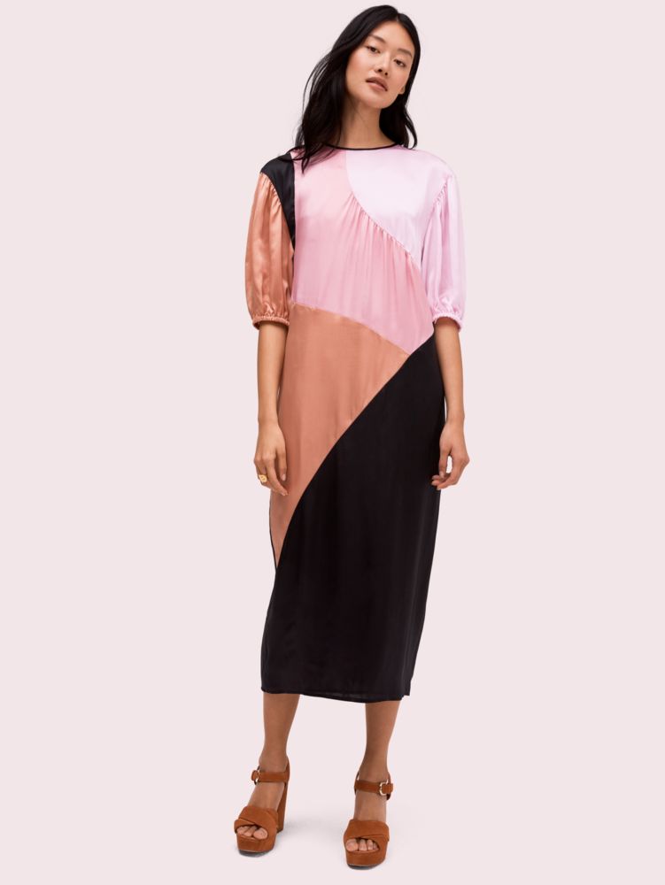 kate spade scallop block midi dress
