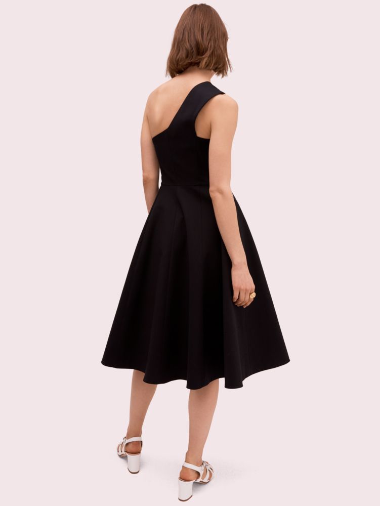 Women's black one shoulder midi dress | Kate Spade New York Belgium