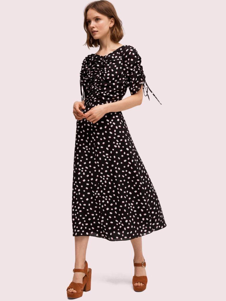 Women's black mallow dot midi dress | Kate Spade New York UK
