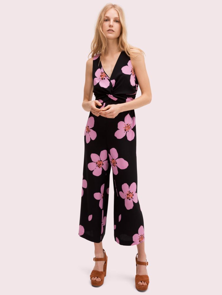 Women's black grand flora jumpsuit | Kate Spade New York NL