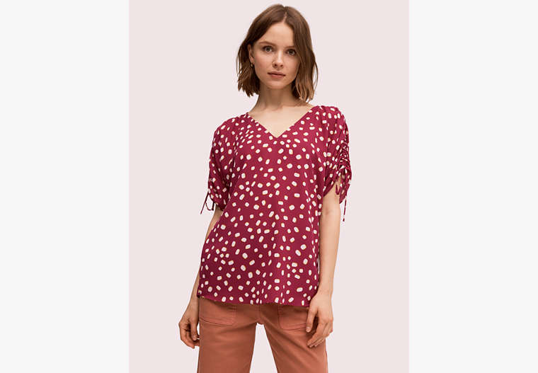 Mallow Dot Ruched Sleeve Top | Kate Spade Surprise
