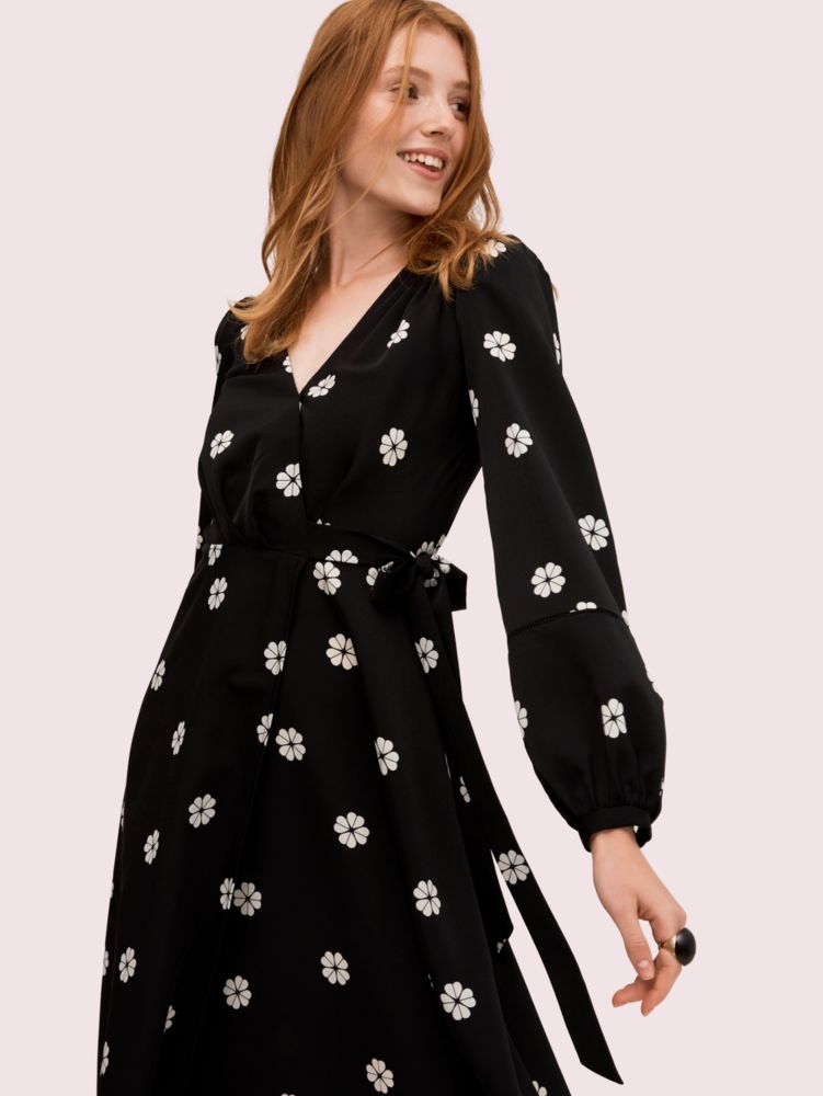 レッド系 katespade Spade clover toss wrap dress - ロングワンピース