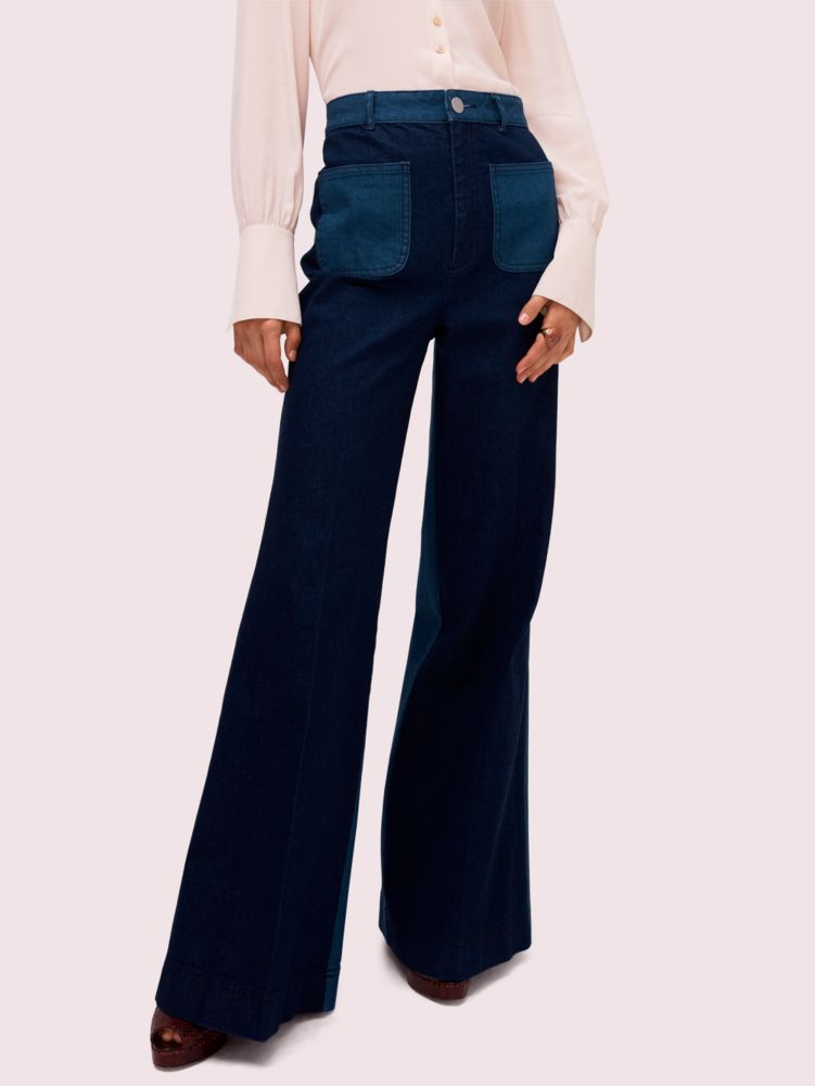 blue jean flare pants