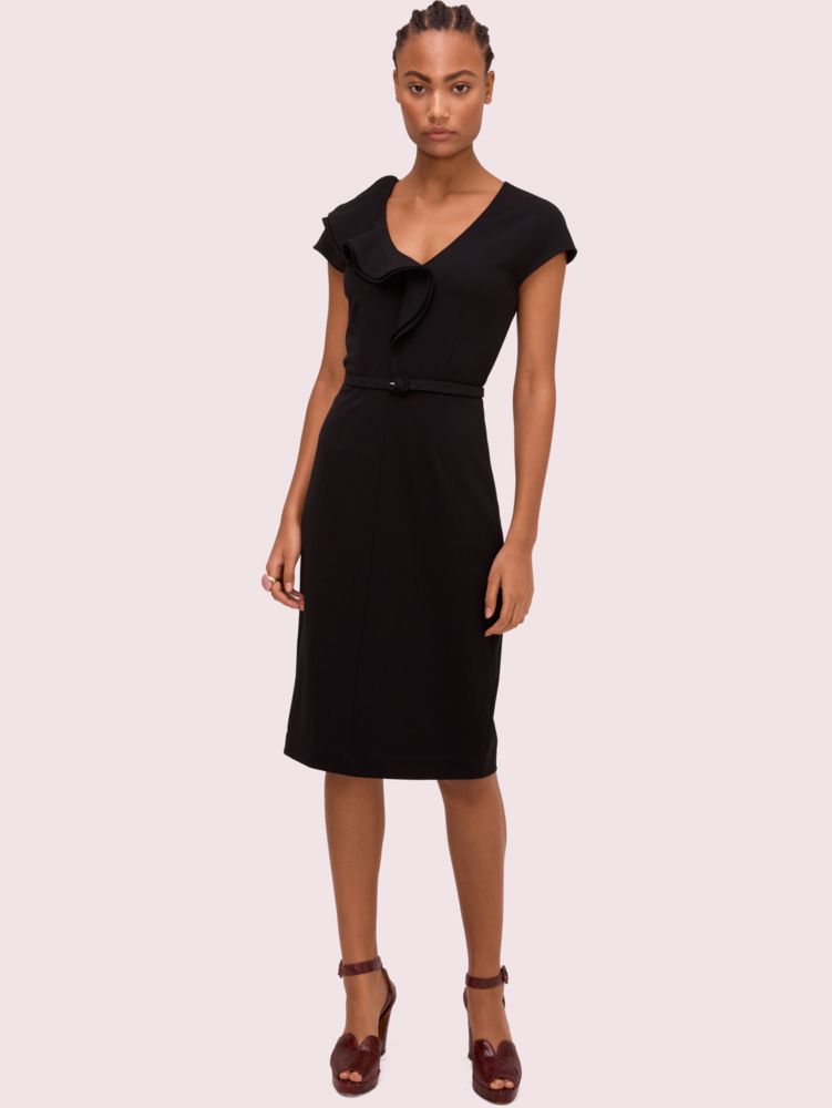 kate spade black ruffle dress