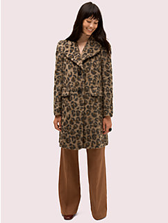 brushed leopard coat | Kate Spade New York