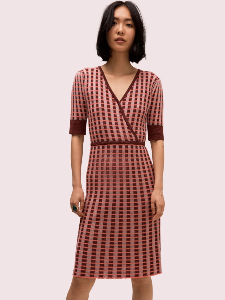 kate spade mod plaid sweater dress