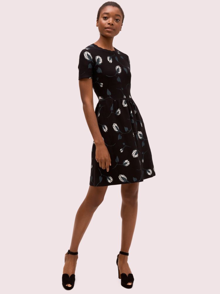 Women's black deco bloom sweater dress | Kate Spade New York NL