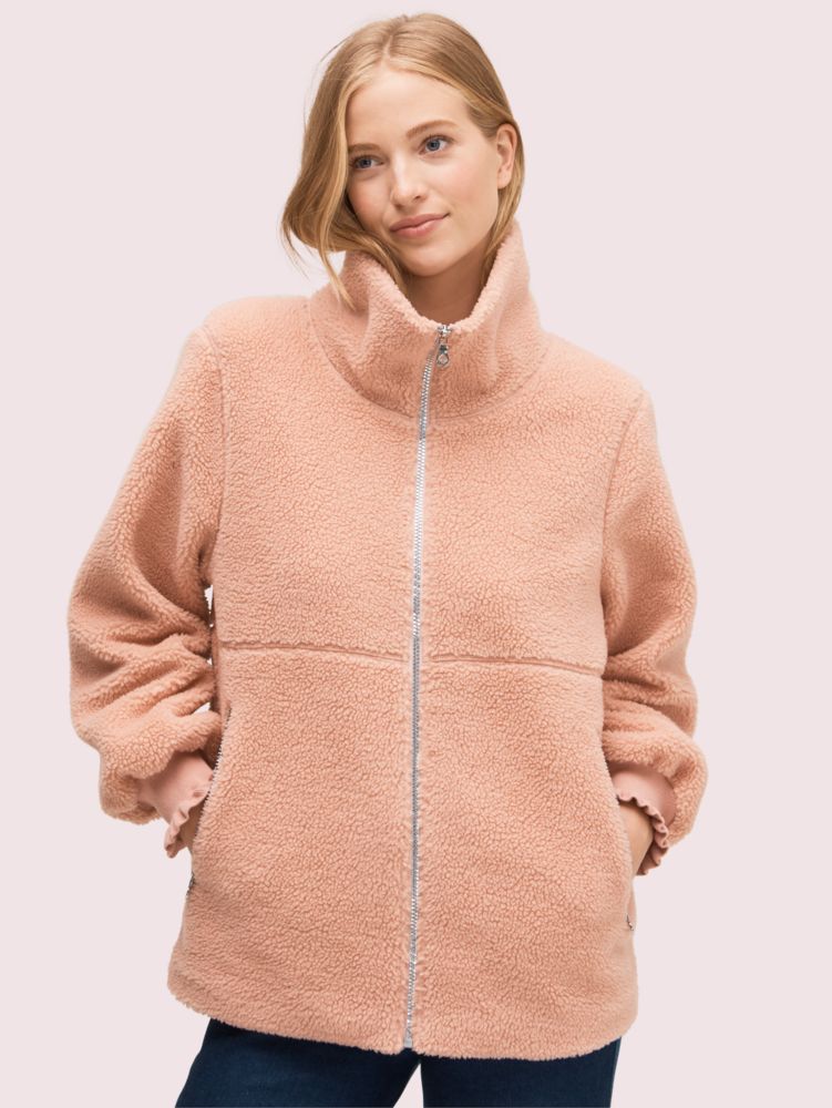 pink sherpa zip up