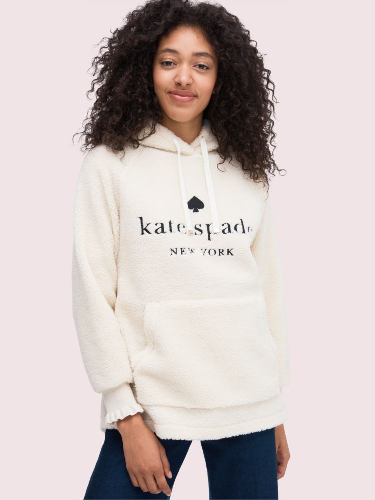 Logo Sherpa Hoodie Kate Spade New York