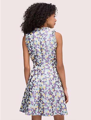 floral jacquard fit-and-flare dress, , rr_productgrid