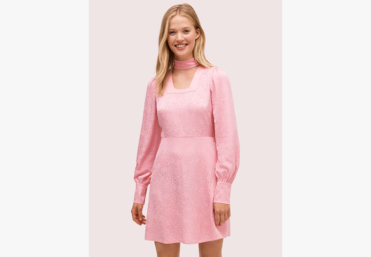 Fluid Jacquard Dress, Bright Flamingo, Product image number 0