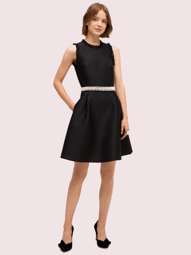 Women's black pearl crystal mikado dress | Kate Spade New York Belgium