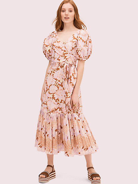 exotic bloom poplin dress