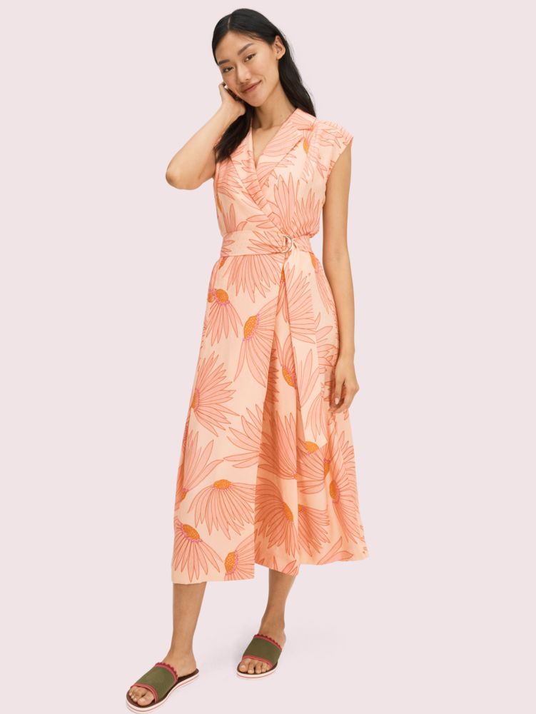 Falling Flower Jacquard Dress, Light Guava Juice, ProductTile