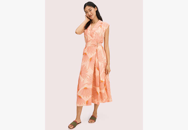Falling Flower Jacquard Dress, Light Guava Juice, Product
