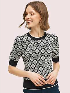 spade flower puff sleeve sweater | Kate Spade New York