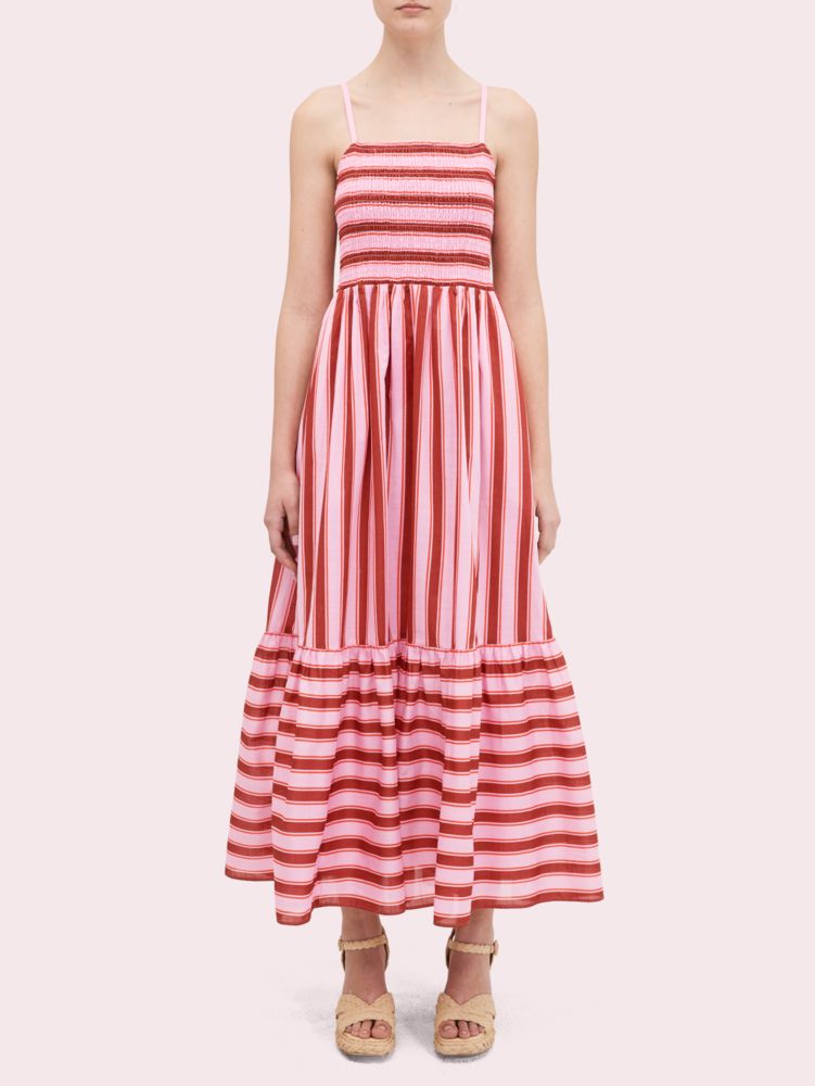 kate spade smocked clip midi dress