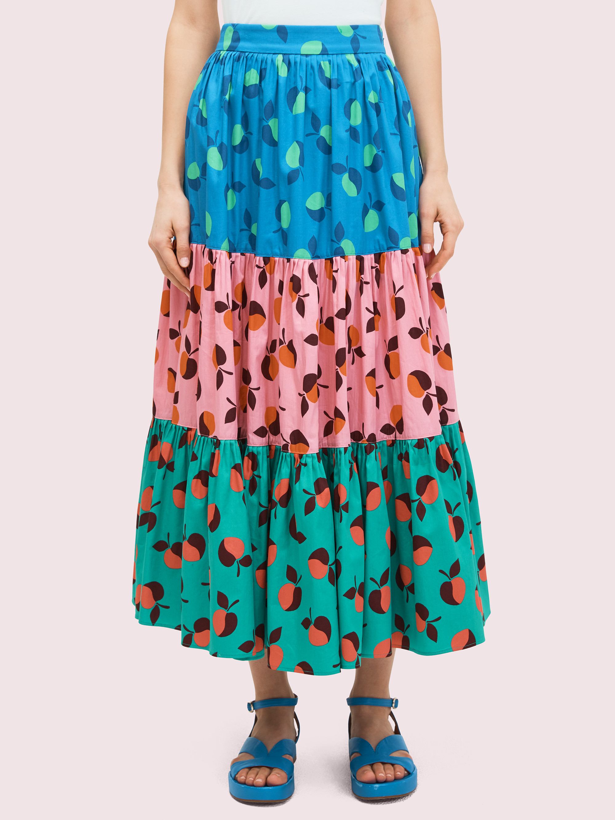 colorblock apple skirt