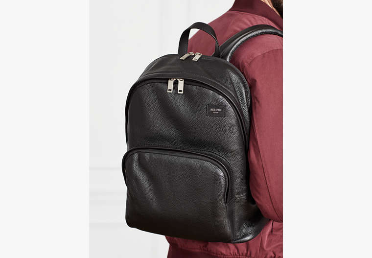Jack Spade Pebbled Leather Backpack, Black, Product
