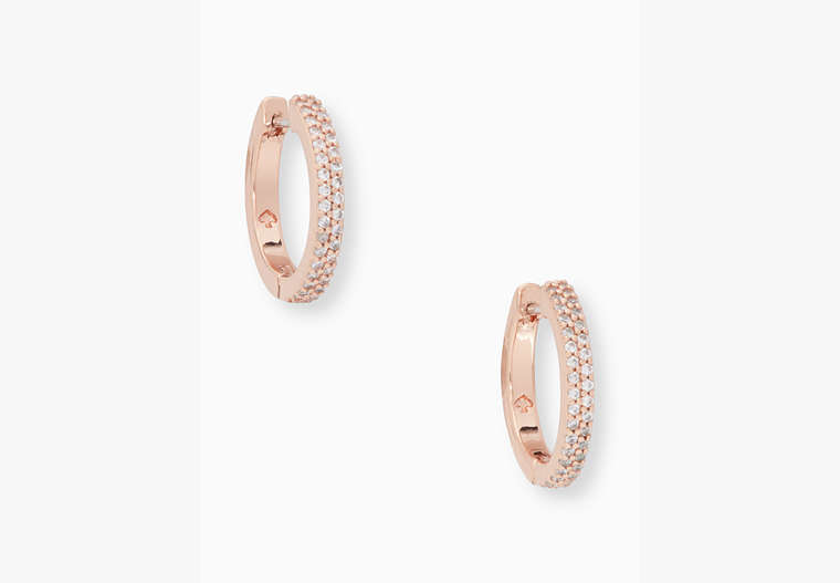 Save The Date Pave Huggies, Clear/Rose Gold, Product image number 0