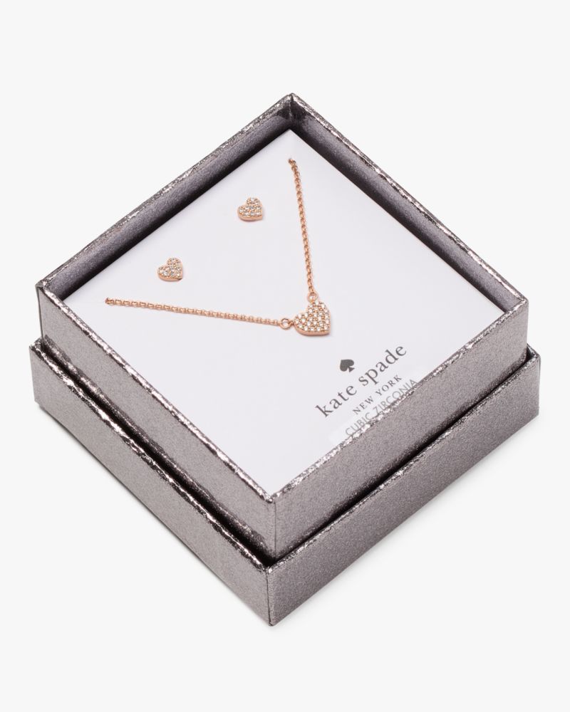 Yours Truly Pave Studs And Mini Pendant Set Boxed | Kate