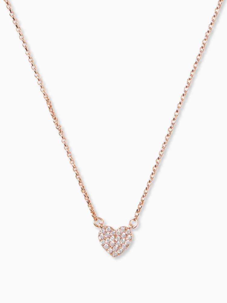 Yours Truly Pave Heart Mini Pendant Necklace