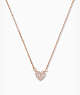 Yours Truly Pave Heart Mini Pendant, Clear/Rose Gold, ProductTile
