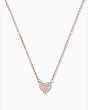 Yours Truly Pave Heart Mini Pendant, Clear/Rose Gold, Product