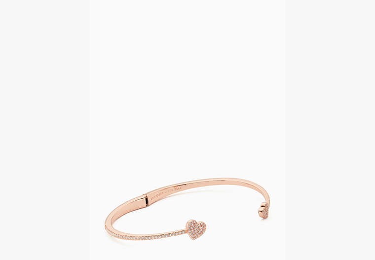 Yours Truly Pave Open Hinge Cuff, Clear/Rose Gold, Product