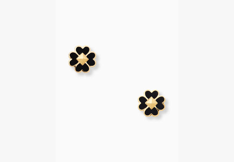 Spades & Studs Enamel Earrings, Black, Product image number 0