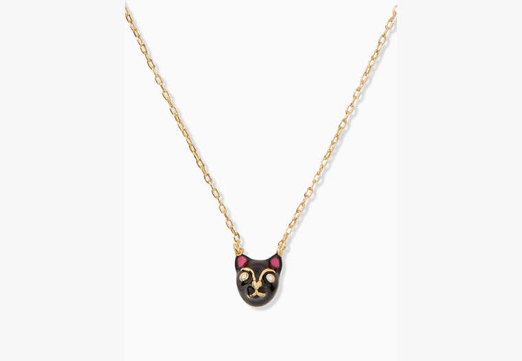 House Cat Mini Pendant Necklace, Black Multi, Product