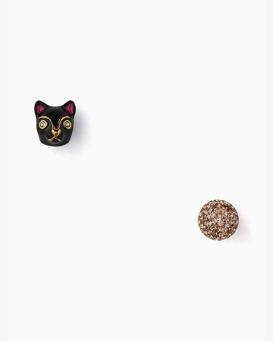 Arriba 32+ imagen kate spade black cat earrings