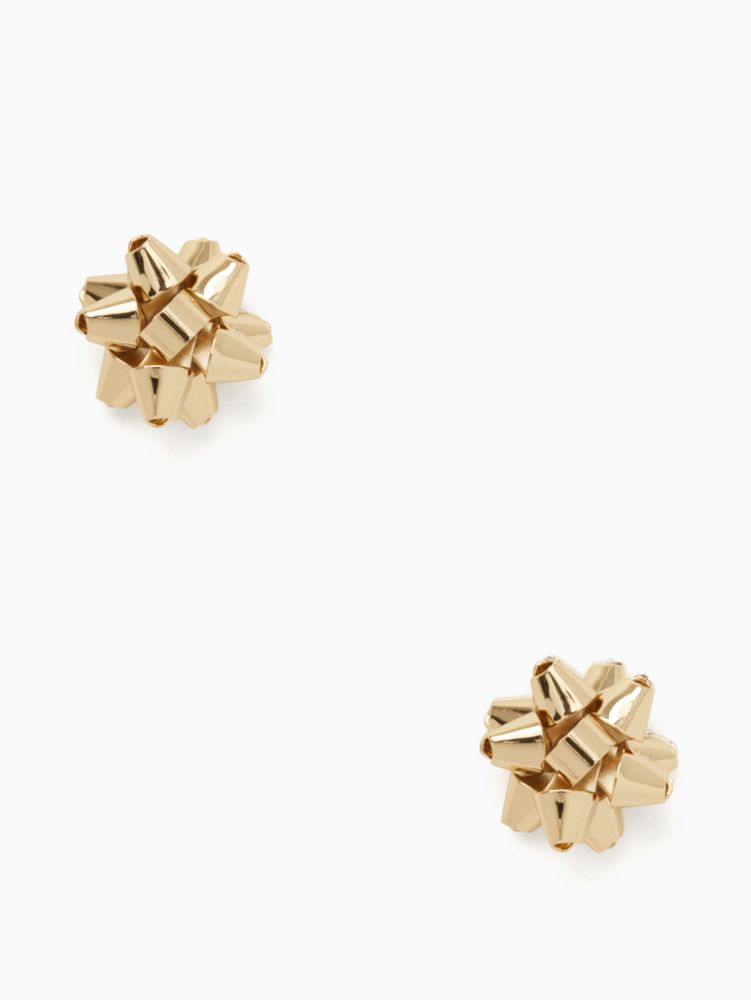 Total 69+ imagen gold bow earrings kate spade