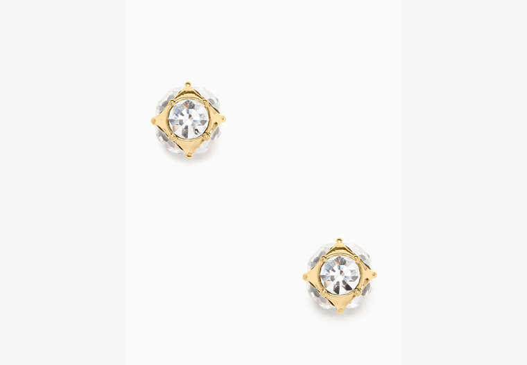 Kate Spade,lady marmalade studs,earrings,Clear/Gold image number 0