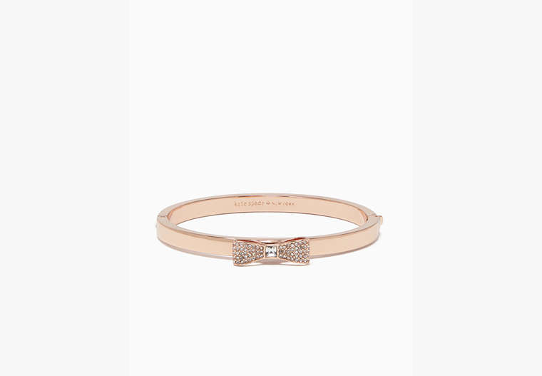 Ready Set Bow Pave Bow Bangle, Clear/Rose Gold, Product