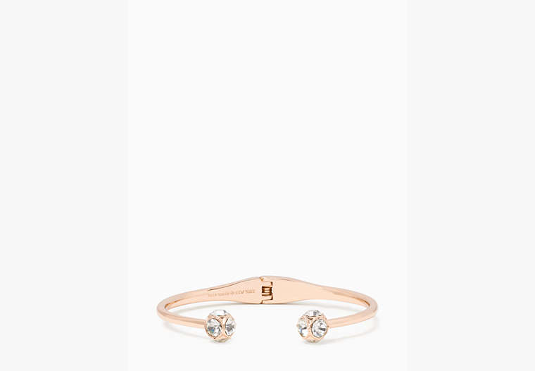 Kate Spade,lady marmalade open cuff,bracelets,Clear/Rose Gold image number 0