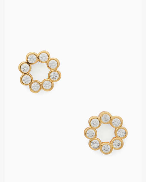 Full Circle Studs, Clear/Gold, ProductTile