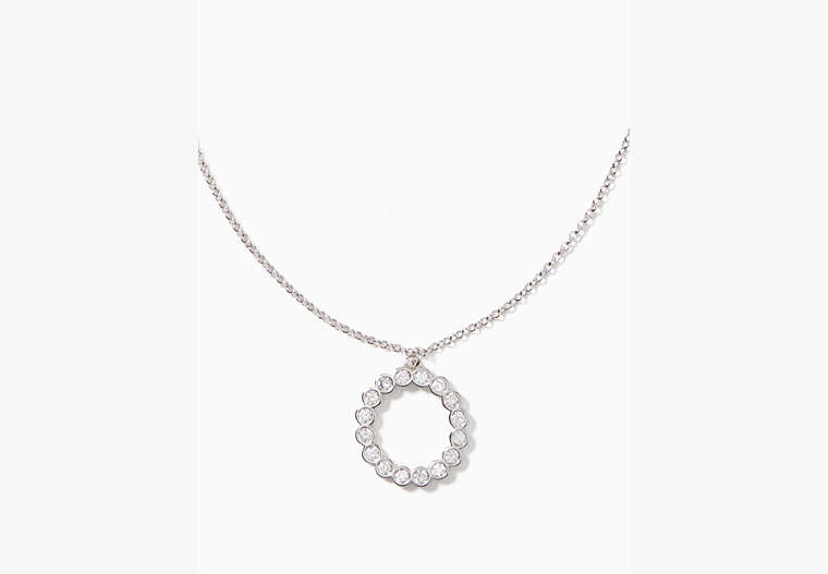 Full Circle Mini Pendant Necklace, Clear/Silver, Product image number 0