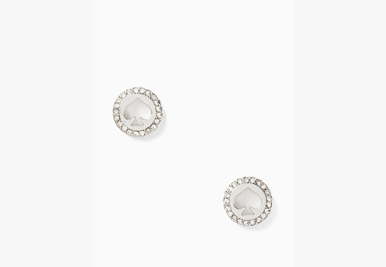 Spot The Spade Pave Halo Spade Studs, Clear/Silver, Product image number 0