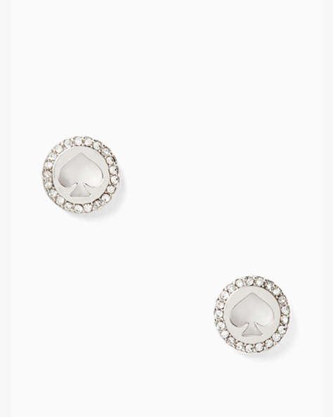 Spot The Spade Pave Halo Spade Studs, Clear/Silver, ProductTile