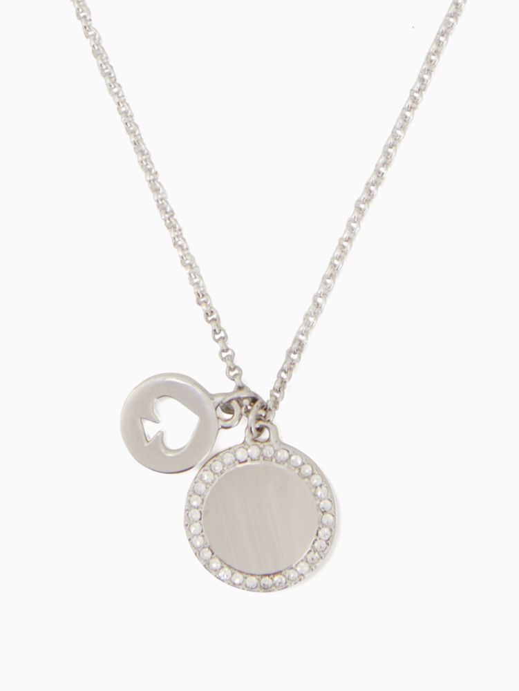 Spot The Spade Pave Charm Pendant, Clear/Silver, ProductTile
