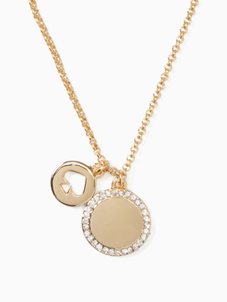 Spot The Spade Pave Charm Pendant, Clear/Gold, ProductTile
