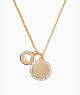 Spot The Spade Pave Charm Pendant, Clear/Gold, Product