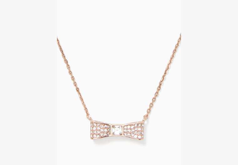 Ready Set Bow Pave Mini Pendant, Clear/Rose Gold, Product image number 0
