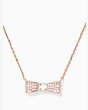 Ready Set Bow Pave Mini Pendant, Clear/Rose Gold, Product