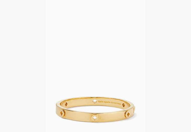 Spot The Spade Studded Hinged Bangle, Gold, Product image number 0