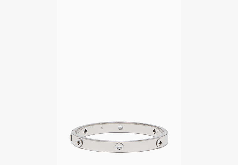 Spot The Spade Studded Hinged Bangle, Silver, Product