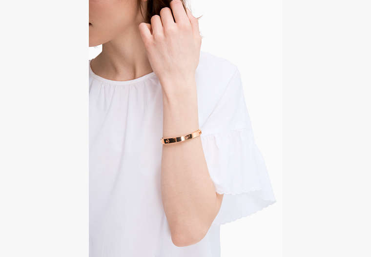 Spot The Spade Studded Hinged Bangle, Rose Gold, Product