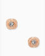 Infinity & Beyond Knot Studs, Clear/Rose Gold, Product